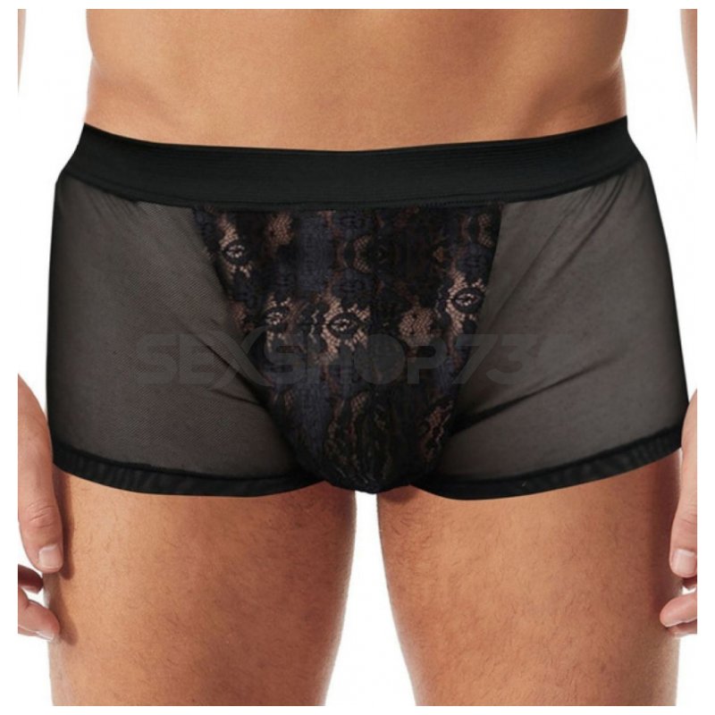 BOXER MICRO TULL CON ENCAJE
