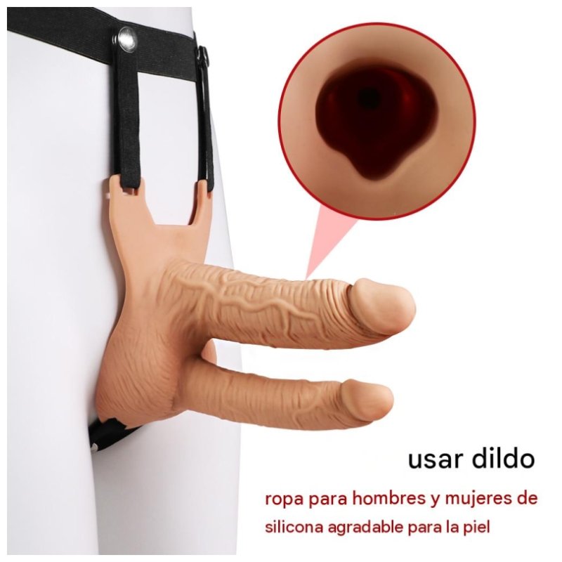 Dildo con arnés de doble Penetración