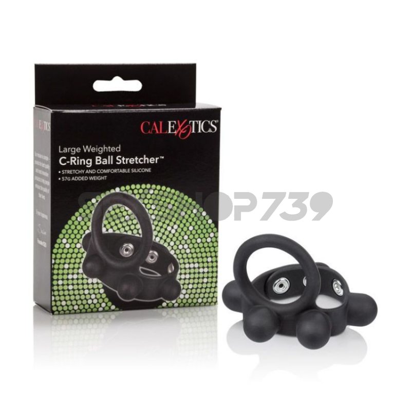 Large Weighted C-Ring Ball Stretcher in Black