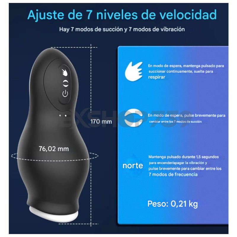 Masturbador - Vibrador Y Succionador Recargable