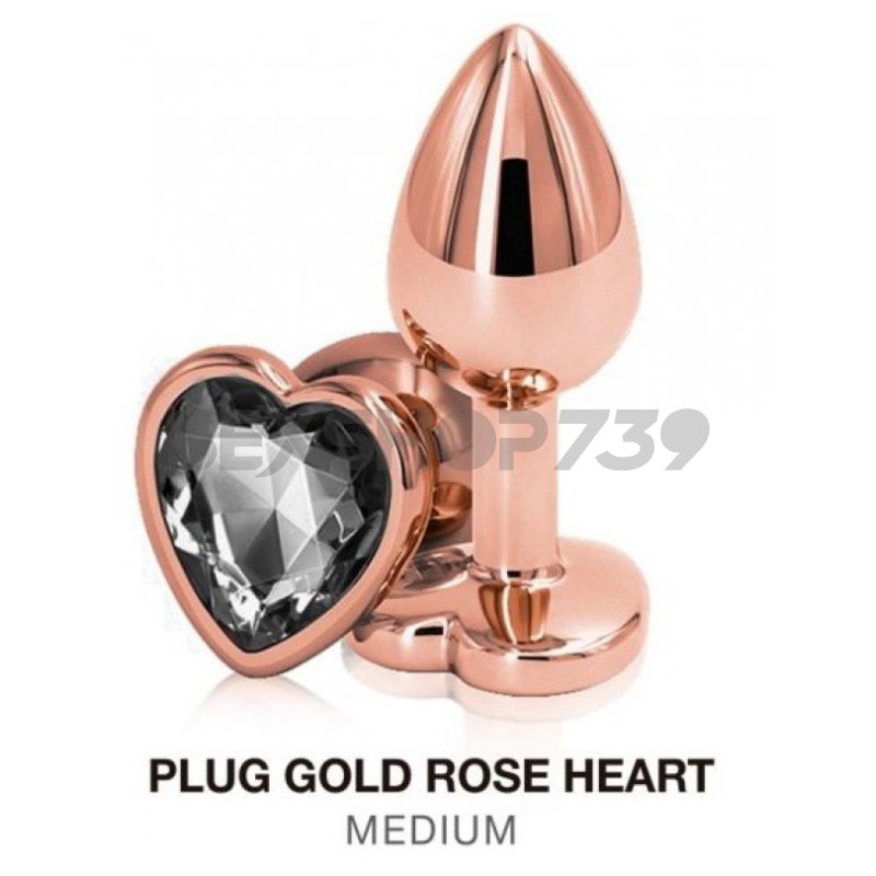 PLUG GOLD ROSE HEART MEDIUM