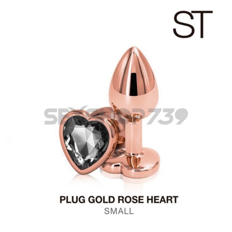 Plug Gold Rose Heart Small